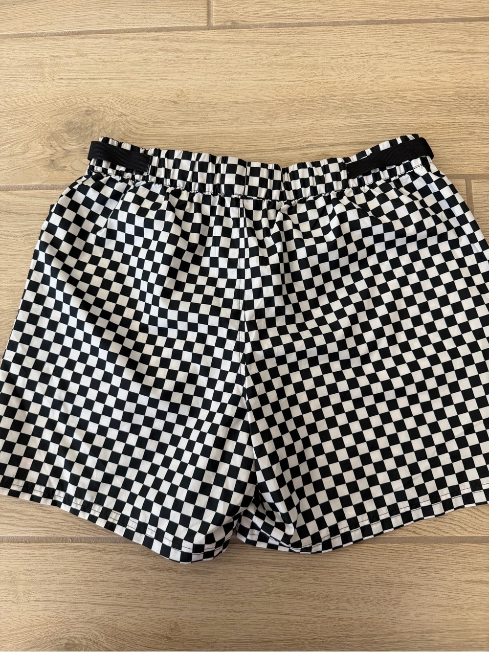 Vans Black & White Checkerboard Shorts with Belt - Picture 5 of 5